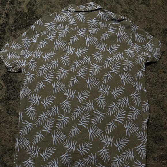 XMAIL Palm Print Button-Up – Black/Blue - Picture 3 of 3